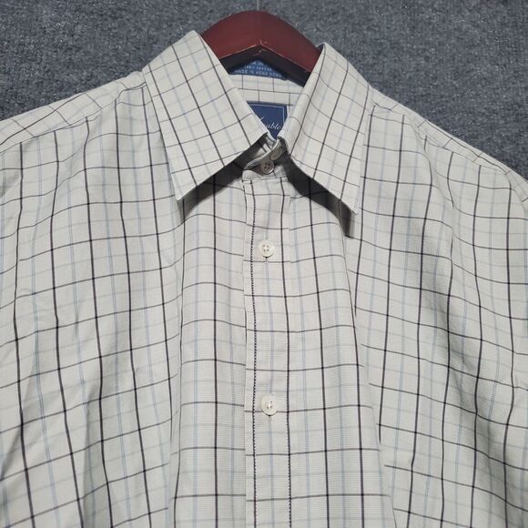 Vintage Faconnable Shirt Medium Check Plaid Mens Button Up Cotton Long Sleeve - Picture 1 of 10